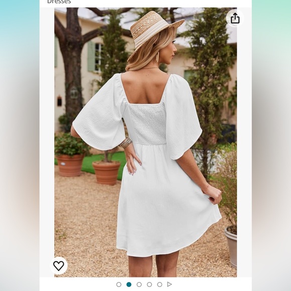 Tie knot v- neck a-line cocktail dress off white size xl - Picture 1 of 7